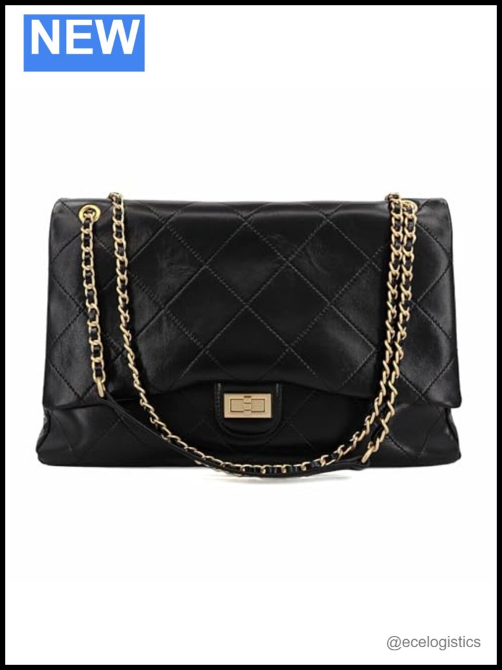 Vintage Oiled Leather Quilted Flap Shoulder Bag with Chain